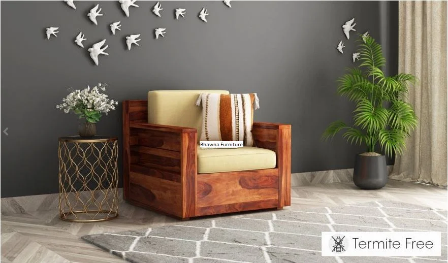Brown Shiner & Cream Look Sofa Set - Image 4