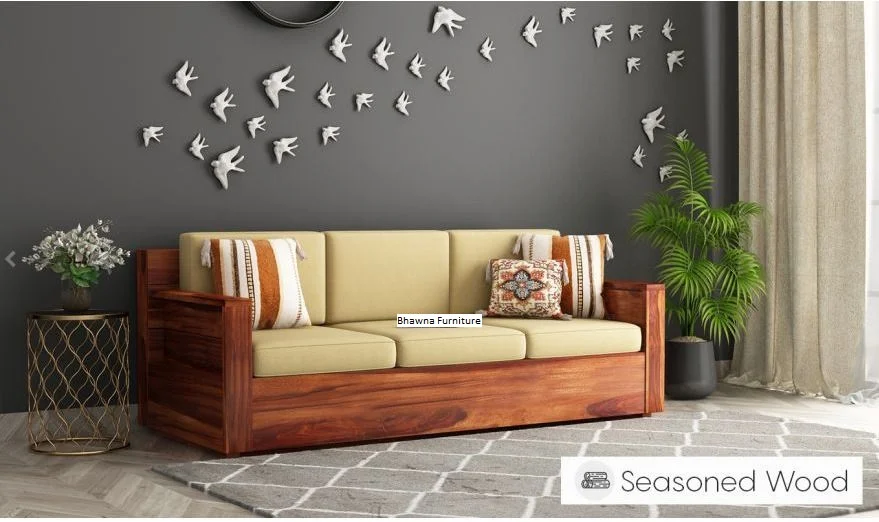 Brown Shiner & Cream Look Sofa Set - Image 6