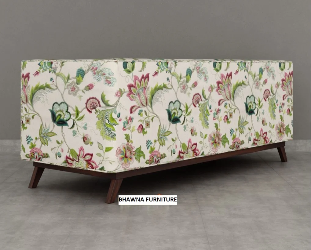 Designer Flower Fabric Sofa Set 3 Seater - Image 4